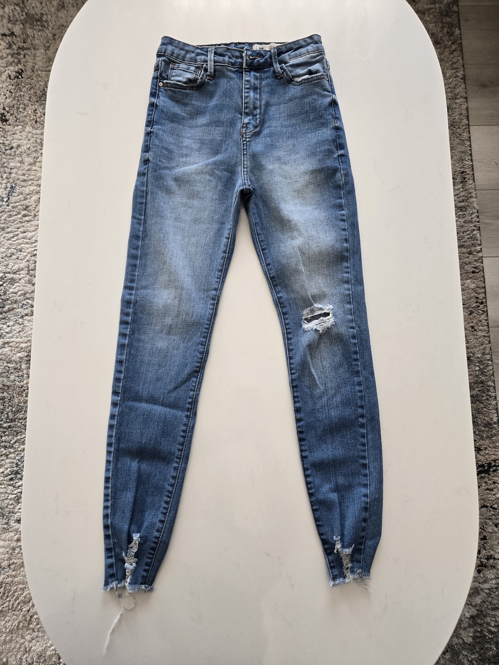 H&M Medium Blue Ripped Skinny Jeans